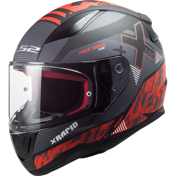 Мотошолом LS2 FF353 Rapid Xtreet Matt Black Red