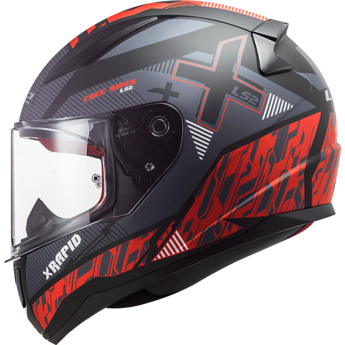 Мотошолом LS2 FF353 Rapid Xtreet Matt Black Red