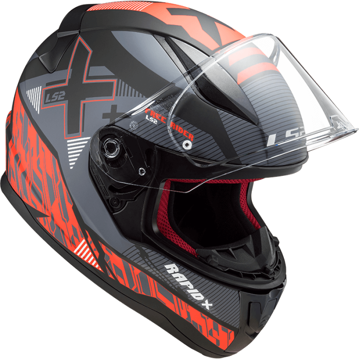 Мотошолом LS2 FF353 Rapid Xtreet Matt Black Red