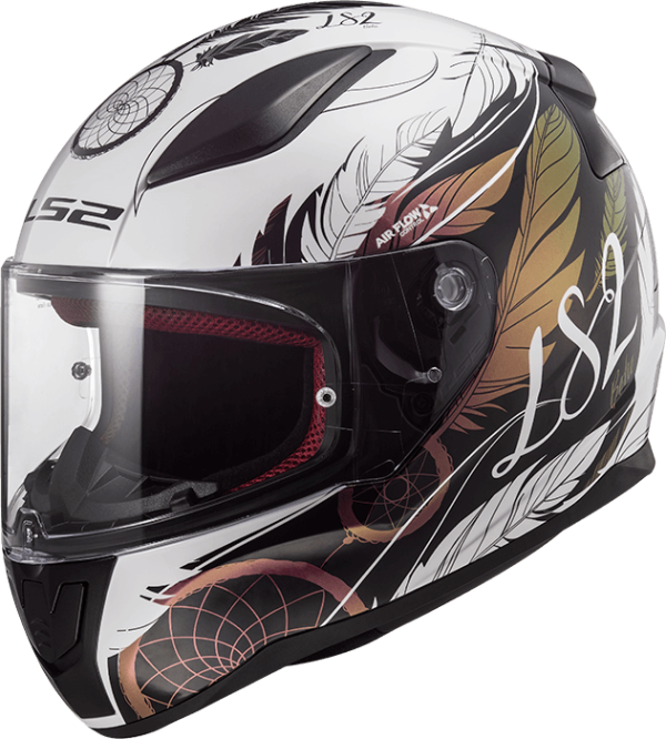 Мотошолом LS2 FF353 Rapid Boho White Black Pink