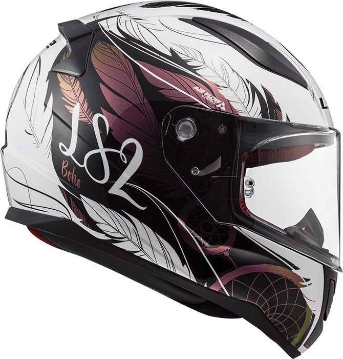 Мотошолом LS2 FF353 Rapid Boho White Black Pink