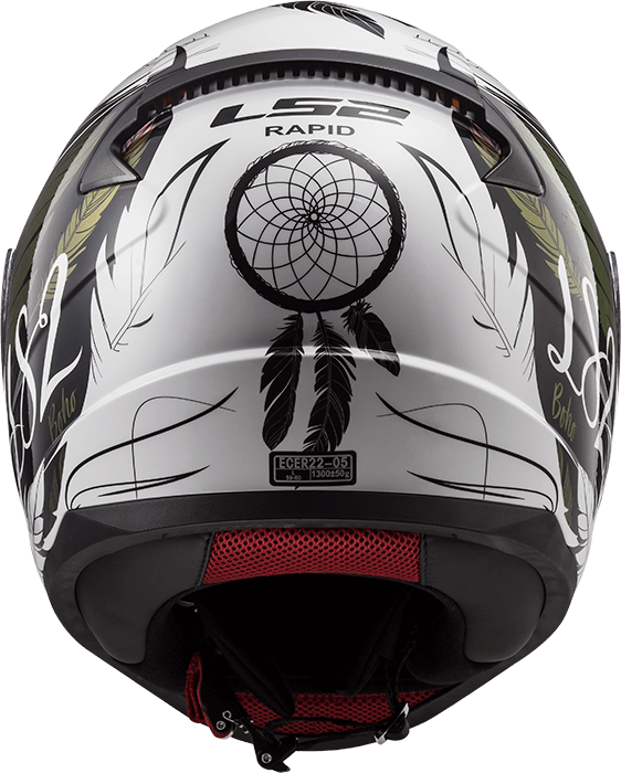 Мотошолом LS2 FF353 Rapid Boho White Black Pink