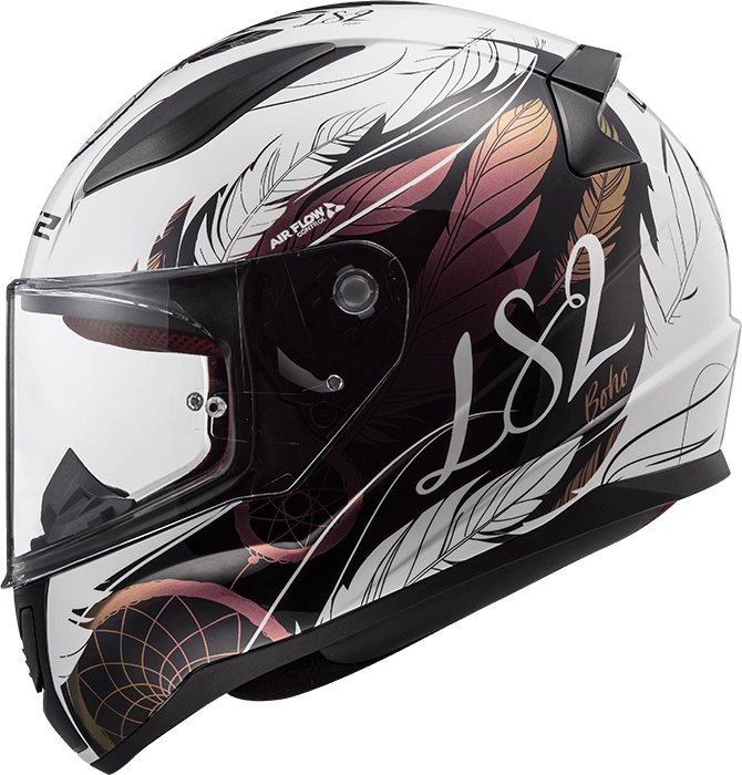 Мотошолом LS2 FF353 Rapid Boho White Black Pink