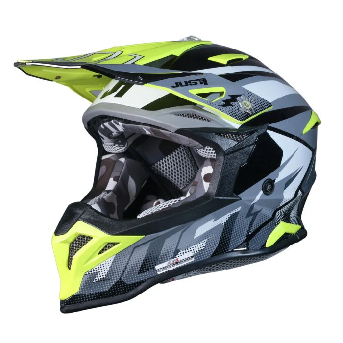 Мотошолом Just1 J39 Revo Grey Yellow Fluo Black Matt