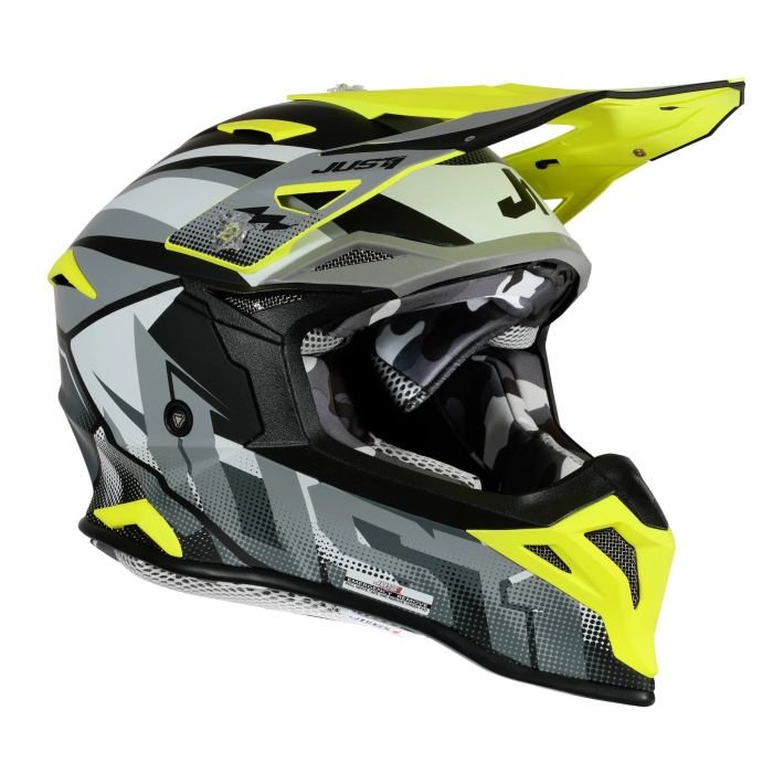 Мотошолом Just1 J39 Revo Grey Yellow Fluo Black Matt