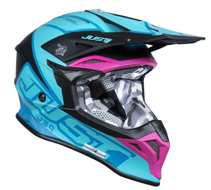 Мотошолом Just1 J39 Thruster Petrol Blue Fuxia Black