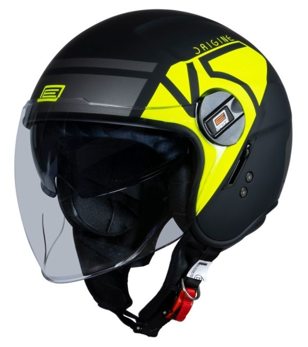Мотошолом Origine Alpha V5 Fluo Yellow Black Matt