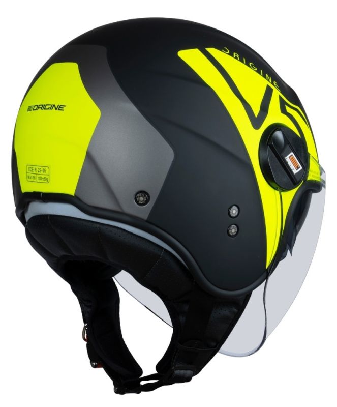 Мотошолом Origine Alpha V5 Fluo Yellow Black Matt