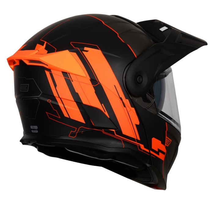Мотошолом Origine Adventure Cyborg Fluo Orange Titanium Matt