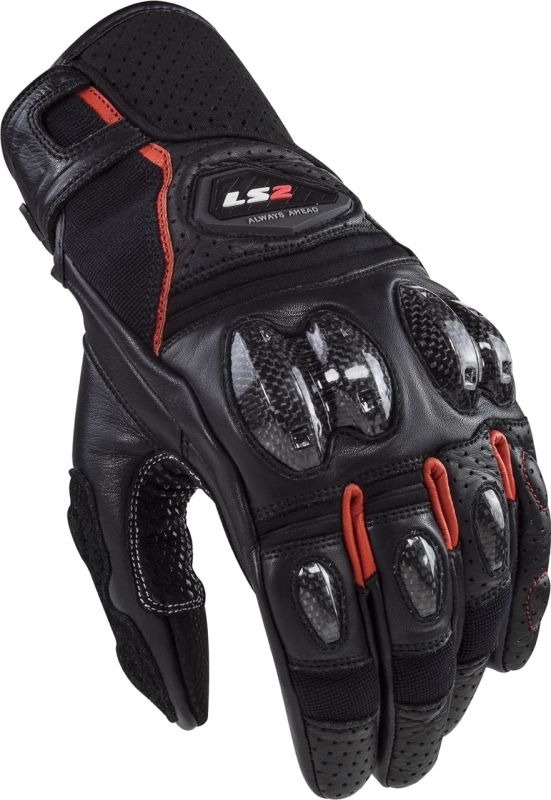 Моторукавички LS2 Spark 2 Leather Man Gloves Black Red