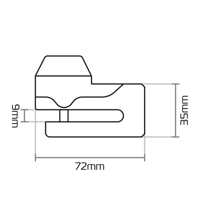 Замок Oxford Mini T Disk Lock Black