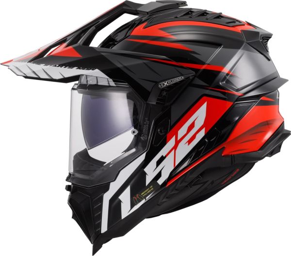 Мотошолом LS2 MX701 Explorer Spire Black Titanium Red