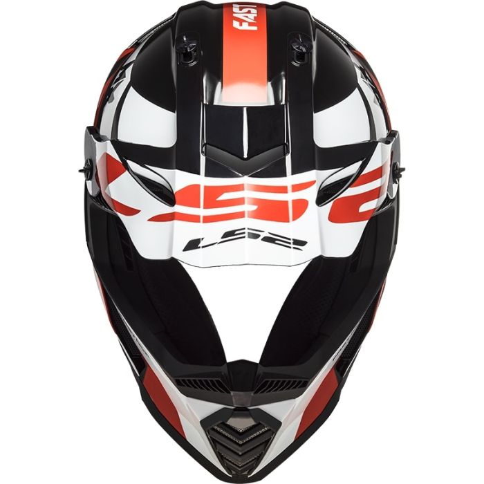 Мотошолом LS2 MX437 Fast Evo Strike Black White Red