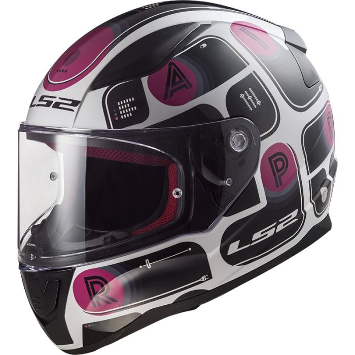 Мотошолом LS2 FF353 Rapid Brick Gloss Black Pink