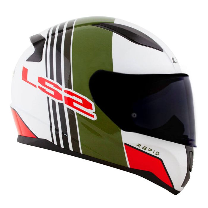 Мотошолом LS2 FF353 Rapid Multiply White Green Red