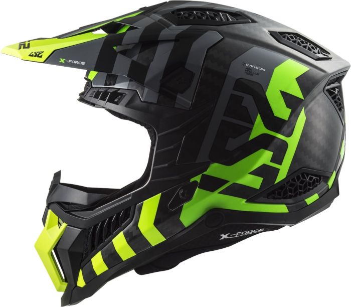 Мотошолом LS2 MX703 C X-Force Barrier Hi-Viz Yellow Green
