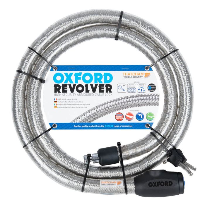 Трос проти викрадення Oxford Revolver 1.8m Silver