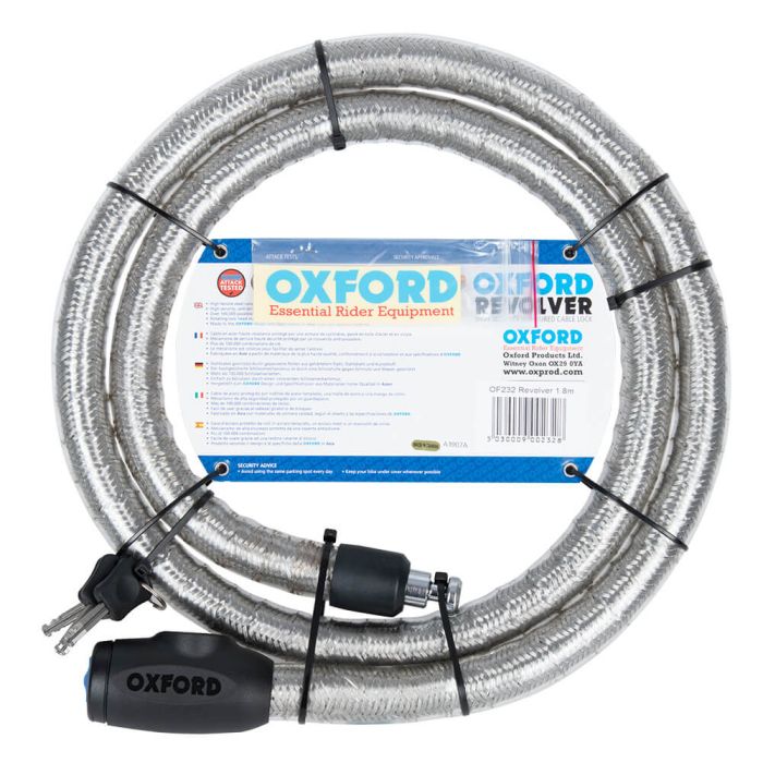 Трос проти викрадення Oxford Revolver 1.8m Silver