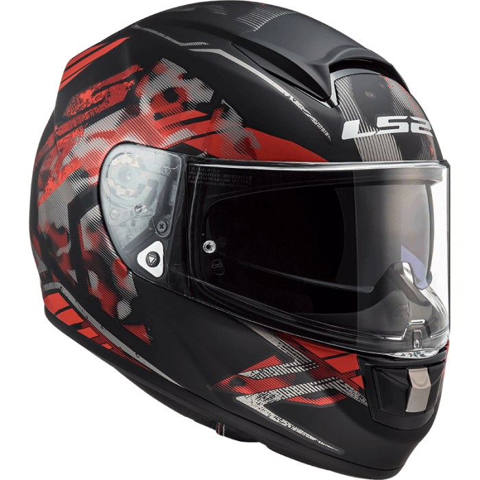 Мотошолом LS2 FF397 Vector FT2 Stencil Matt Black Red