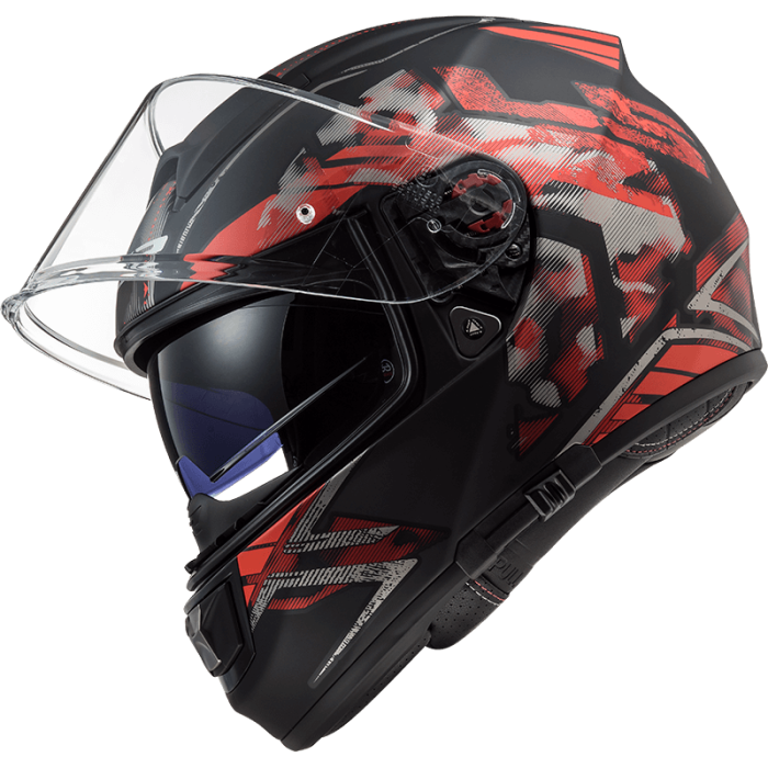 Мотошолом LS2 FF397 Vector FT2 Stencil Matt Black Red