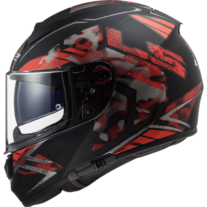 Мотошолом LS2 FF397 Vector FT2 Stencil Matt Black Red