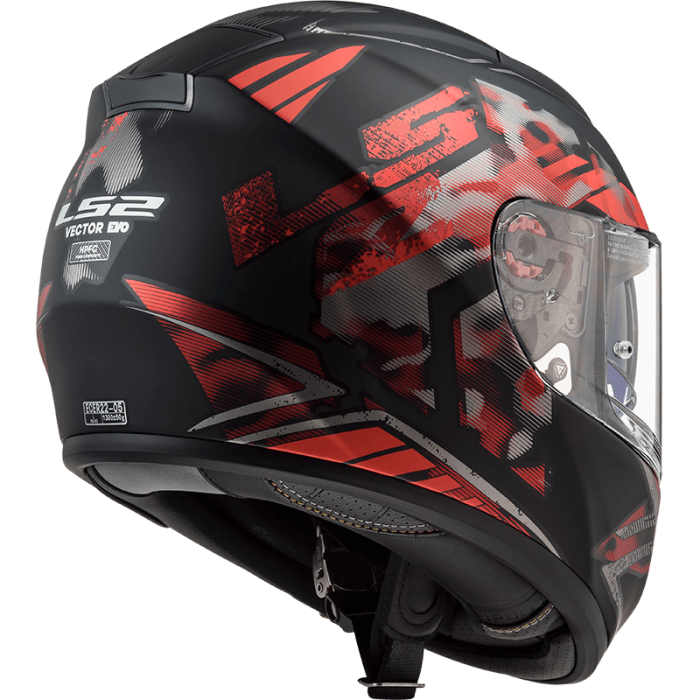 Мотошолом LS2 FF397 Vector FT2 Stencil Matt Black Red