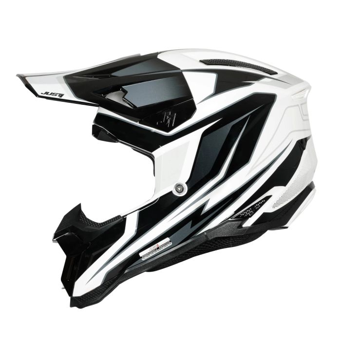 Мотошолом Just1 J40 Speed Black White Gloss