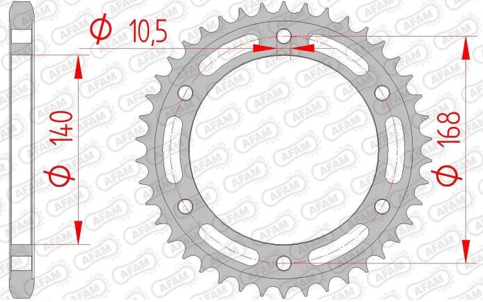 Зірка Afam Steel Sprocket 525 Silver