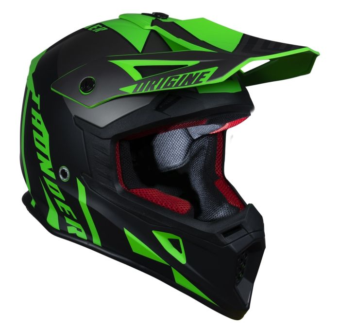 Мотошолом Origine Hero Thunder Titanium Black Fluo Green Matt