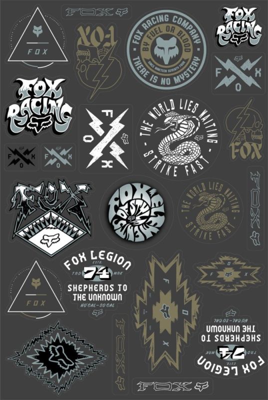 Лист Наліпок Fox Cascadia Sticker Kit Miscellaneous