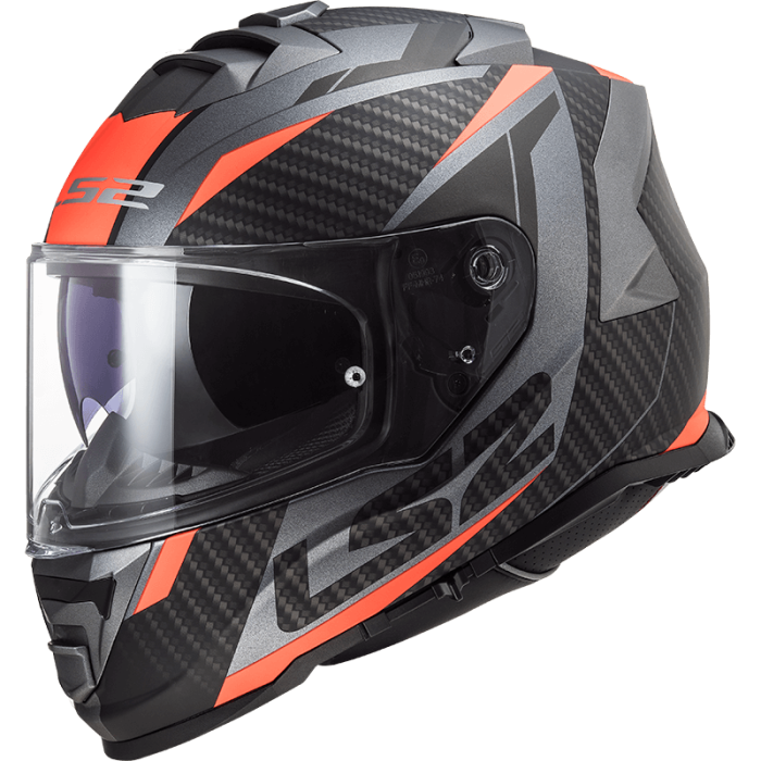Мотошолом LS2 FF800 Storm Racer Matt Titanium Fluo Orange