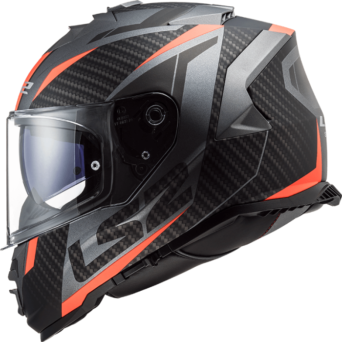 Мотошолом LS2 FF800 Storm Racer Matt Titanium Fluo Orange