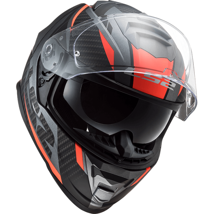 Мотошолом LS2 FF800 Storm Racer Matt Titanium Fluo Orange