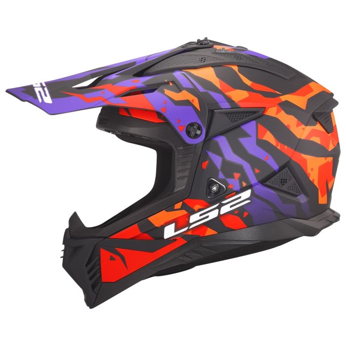 Мотошолом LS2 MX708 Fast 2 Grotesk Purple Orange
