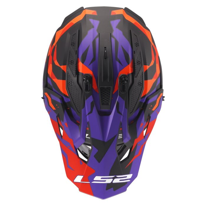 Мотошолом LS2 MX708 Fast 2 Grotesk Purple Orange