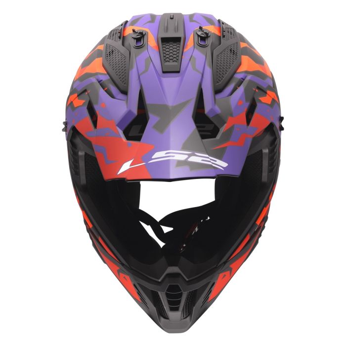 Мотошолом LS2 MX708 Fast 2 Grotesk Purple Orange