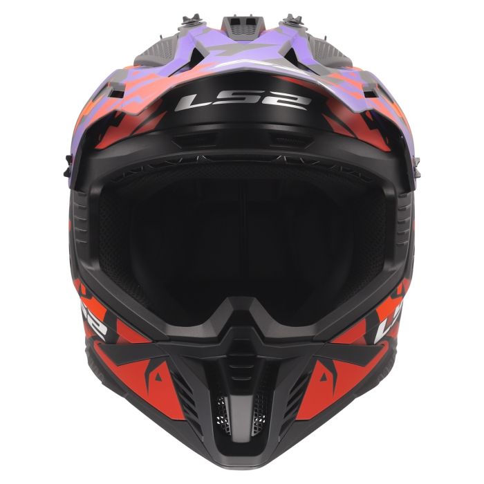 Мотошолом LS2 MX708 Fast 2 Grotesk Purple Orange