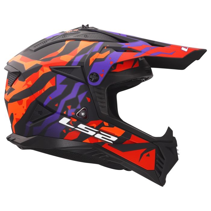 Мотошолом LS2 MX708 Fast 2 Grotesk Purple Orange