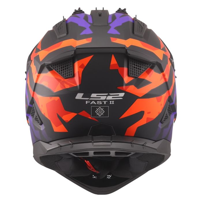 Мотошолом LS2 MX708 Fast 2 Grotesk Purple Orange
