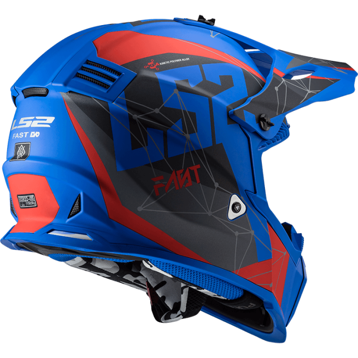 Мотошолом LS2 MX437 Fast Evo Alpha Matt Blue