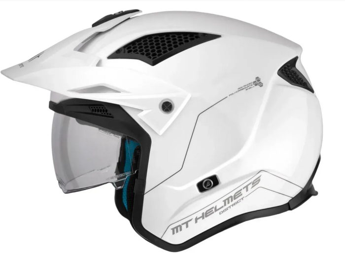 Мотошолом MT DISTRICT SV S Solid A0 White