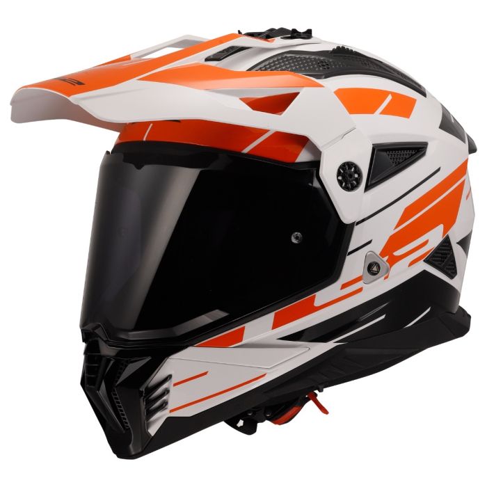 Мотошолом LS2 MX702 Pioneer 2 Namib White Orange