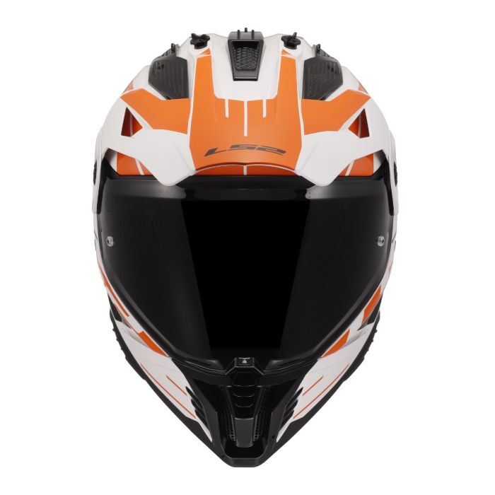 Мотошолом LS2 MX702 Pioneer 2 Namib White Orange