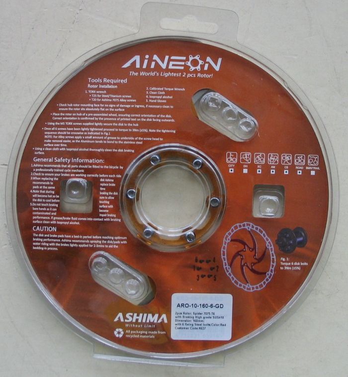 Ротор Тормозной Ashima Aineon 160mm Gold
