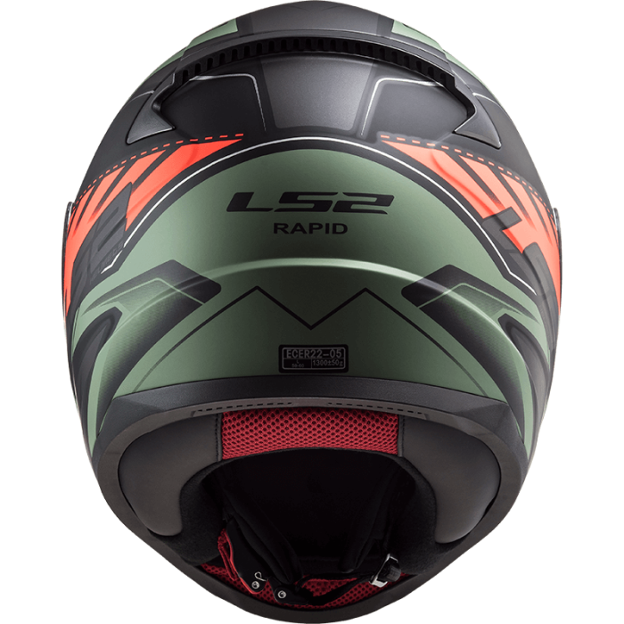Мотошолом LS2 FF353 Rapid Gale Matt Black Red Matt Green