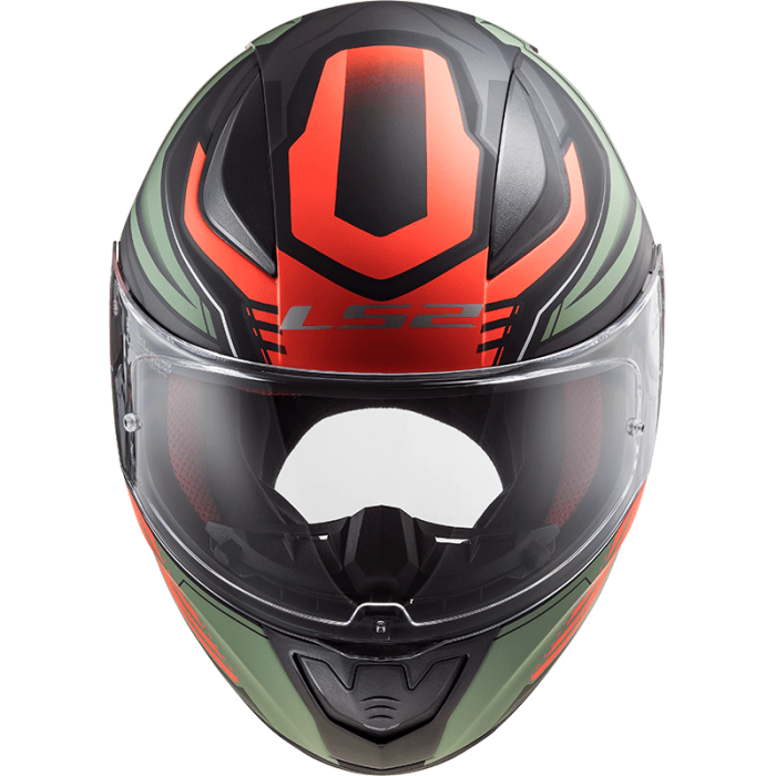 Мотошолом LS2 FF353 Rapid Gale Matt Black Red Matt Green