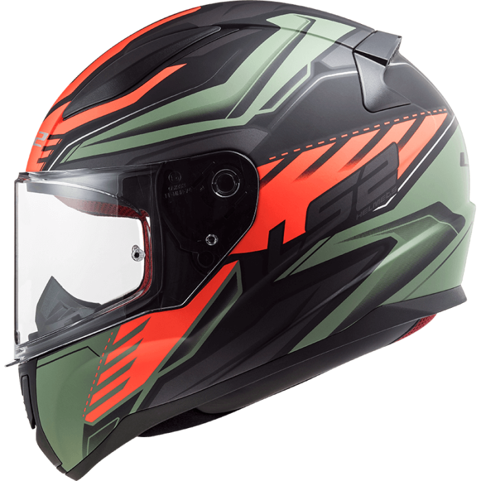Мотошолом LS2 FF353 Rapid Gale Matt Black Red Matt Green