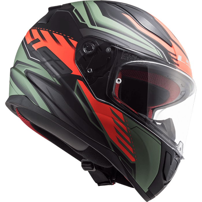 Мотошолом LS2 FF353 Rapid Gale Matt Black Red Matt Green