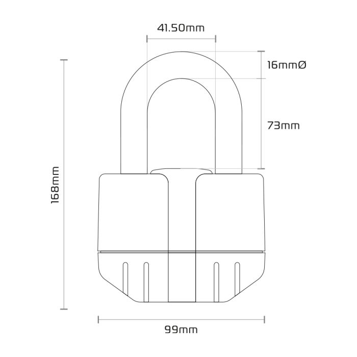 Цеп із замком Oxford Boss Alarm 16mm Lock + Chain 12mm