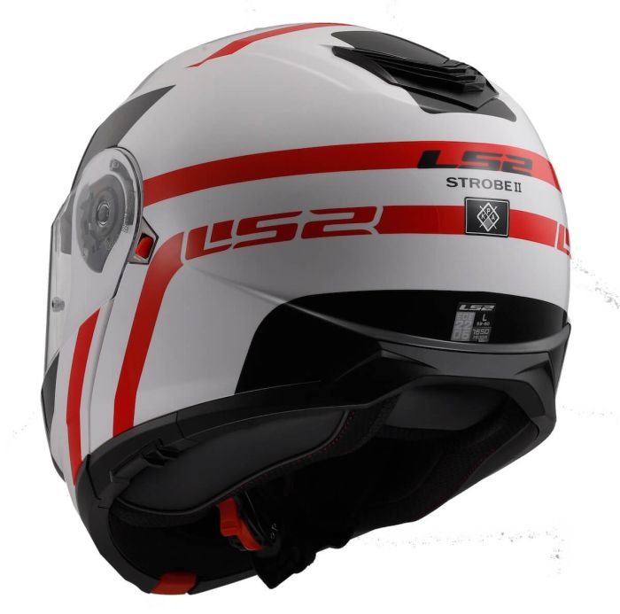 Мотошолом LS2 FF908 Strobe 2 Autox White Red